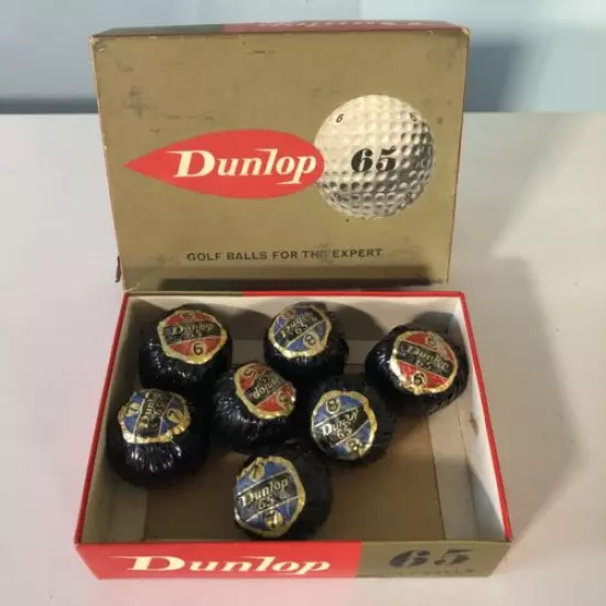 Vintage Dunlop 65 Golf Balls 7 sealed balls Made in Great Britain