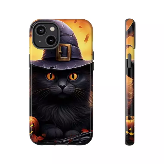 Custom Dual Layer Protective iPhone Case, Cat Witch