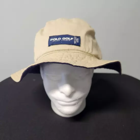 Polo Golf Bucket Hat Beige / Blue Reversible 