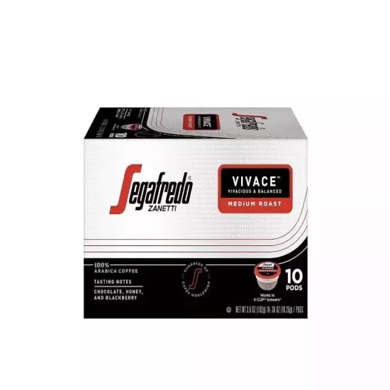 Segafredo Zanetti Single Serve Coffee Pods k-cup,Medium Roast 10 Ct Box 11/24