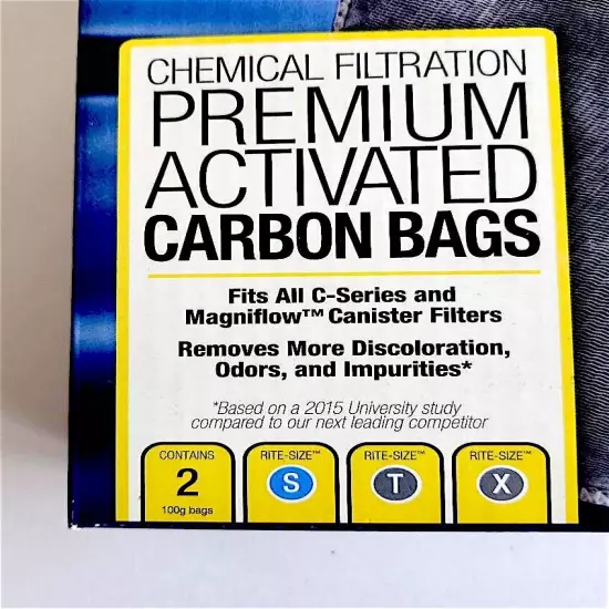 MarineLand Premium Activated Carbon Bags Chemical Filtration in Aquariums 4count