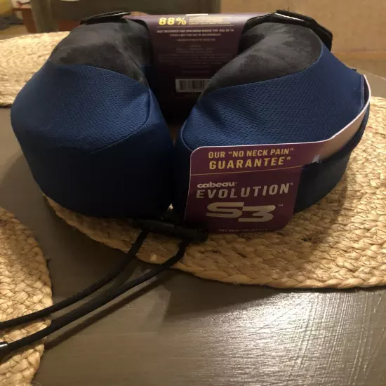 CABEAU Evolution S3 Travel Neck Pillow Memory Foam Neck Support Adjustable Clasp