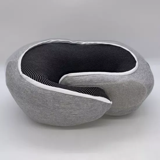 Travel Neck Pillow by ComfoArray in Light Gray w/ Removable Washable Cover EUC