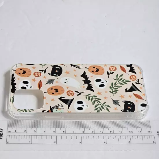 Phone Case for iPhone 12 Pro 6.1" Halloween Cats Pumpkins Bats Skulls Witches