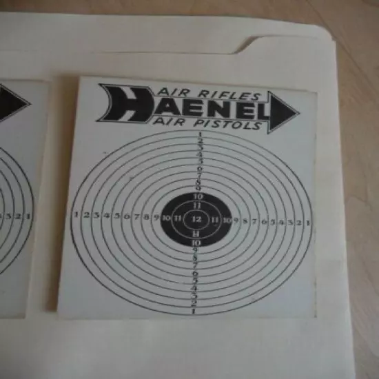 3 Vintage HAENEL Air Rifle paper advertising TARGETS Excellent