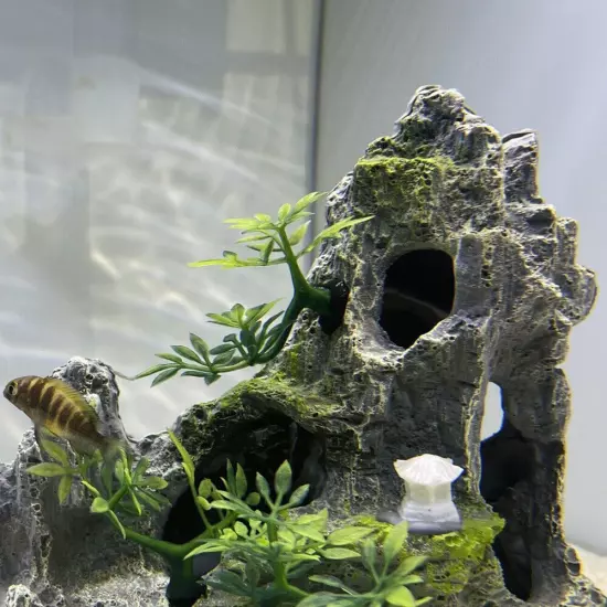 Aquarium Fish Tank Ornament Decoration Mountain Hiding Fish Tank Cave Mountain