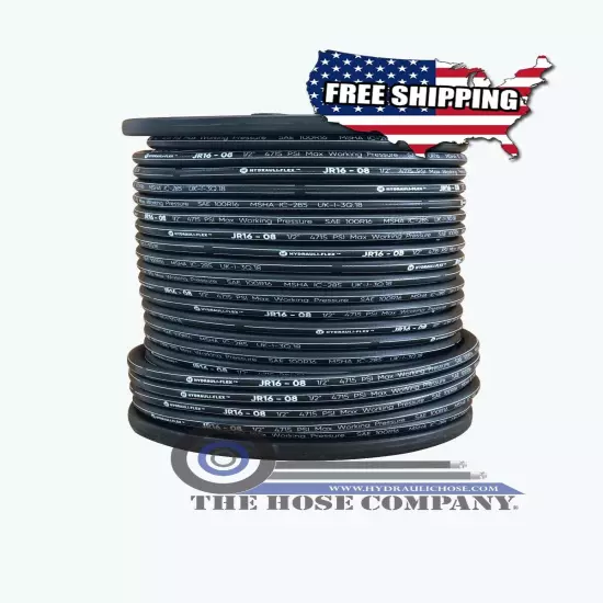 ** BRAND NEW 100ft JR16-08 SAE100R16 1/2" Hydraulic Hose 5005PSI *Free Shipping*