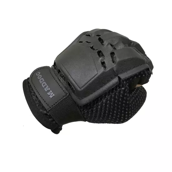 Tactical Half-Finger Paintball Airsoft Gloves - Stealth Black - Small/Medium