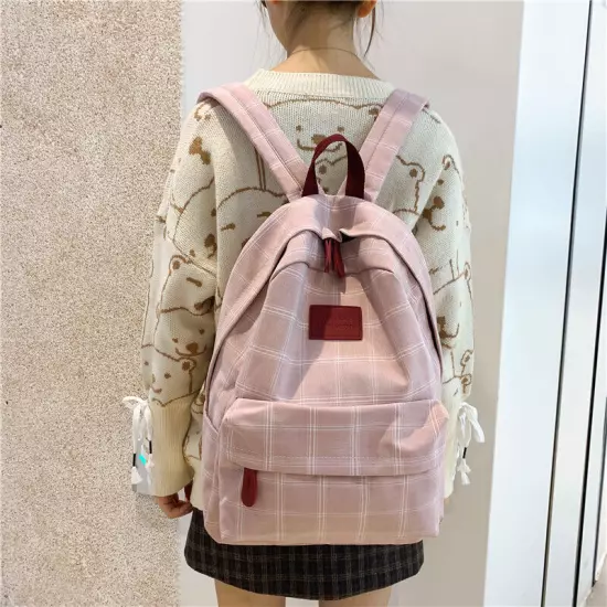 College School Bag Women Backpack Striped Book Packbags Travel Shoulder Bag 