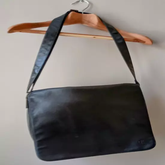 Calvin Klein Men's Black Leather Messenger Bag -- an instant classic!