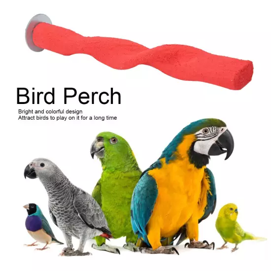 Wooden Bird Perch Frosted Rod Standing Frame Stand Pole Chewing Bitin BUN