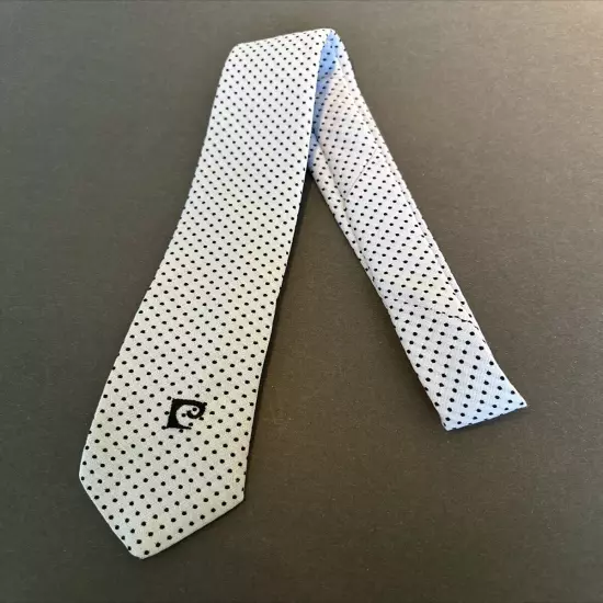 Vintage Pierre Cardin Men’s Light Blue /navy Polka Dot Tie Pre-owned 