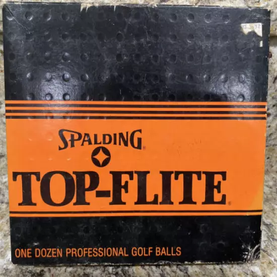 Box Of 1 Dozen BALLS SPALDING TOP FLITE XL ORANGE GOLF BALLS NEW OLD STOCK 1982