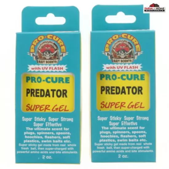 (2) Pro-Cure Super Predator Gel Attractant Lure 2oz ~ New