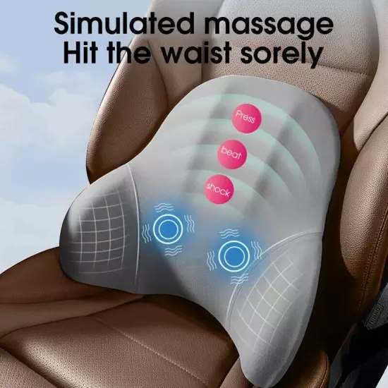 Car Electric Massage Neck Pillow Cushion Headrest Support Lumbar Back Cushion