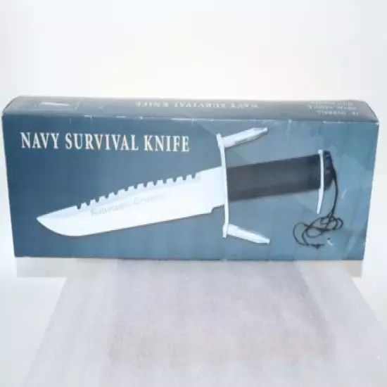  Robinson Crusoe 15" Navy Survival Knife with Sheath and Accessories