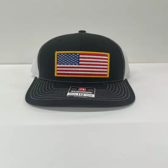 Richardson 112 American Flag 6 Panel Adjustable Snapback Trucker Mesh Hat