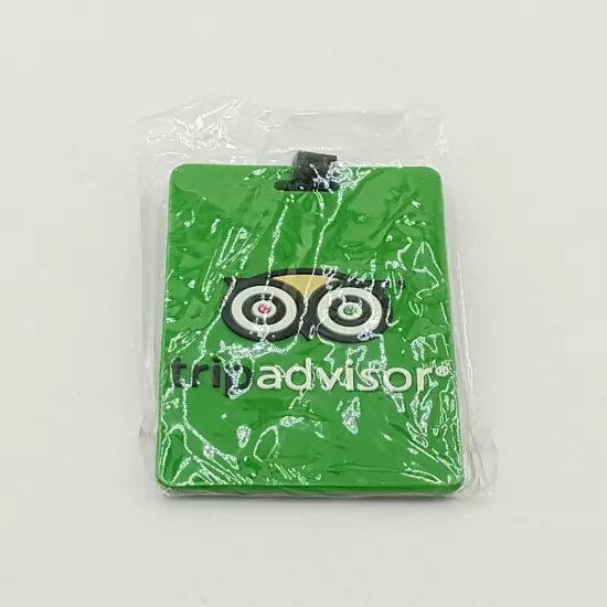 Trip Advisor Owl Logo Luggage Tag Travel Bag Silicone Tag Green New