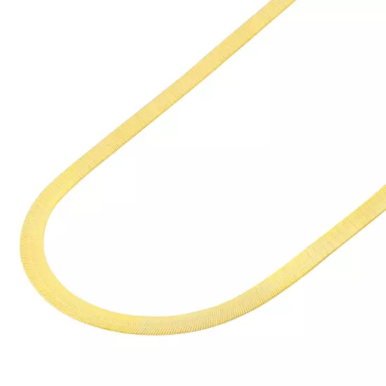 10K Yellow Gold Solid 3mm-9mm Flat Silky Herringbone Chain Necklace 16"- 24"