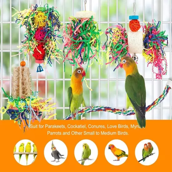 Bird Toys Shredding Foraging Parakeet Toy Without Rope Perch 