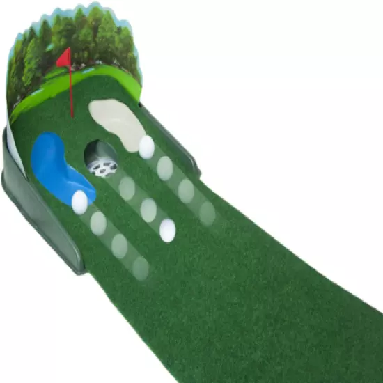 Green Putting Golf Mat Home Office Game Outdoor Indoor Ball Practice Training