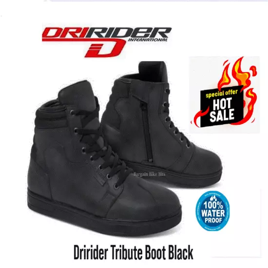 DRIRIDER Tribute motorcycle shoes Waterproof NEW Motorbike Mens Road Dry Rider