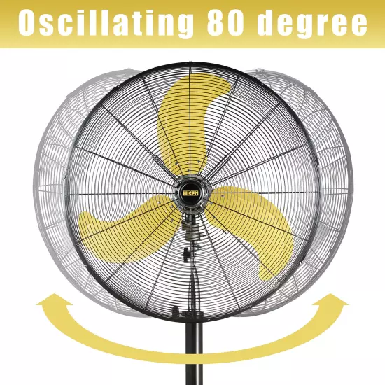 8300 CFM 30 inch Heavy Duty High Velocity Pedestal Oscillating Fan