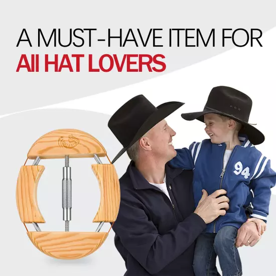 HAIBEIR 4-Way Wooden Hat Stretcher Silver for Adults One Size from 7.08 to 9.6