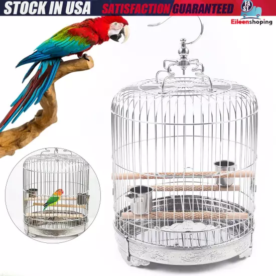 Small Parakeet Wire Bird Cage for Finches Canaries Hanging Travel Bird House NEW