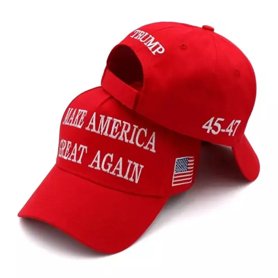 *President Donald Trump 45-47 Hat 2024 Make America Great Again MAGA Red