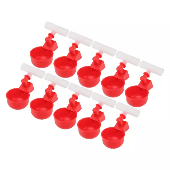 10 Set Chicken Waterer Cups Automatic Filling Prevent Leakage Pigeon Drinking Bo