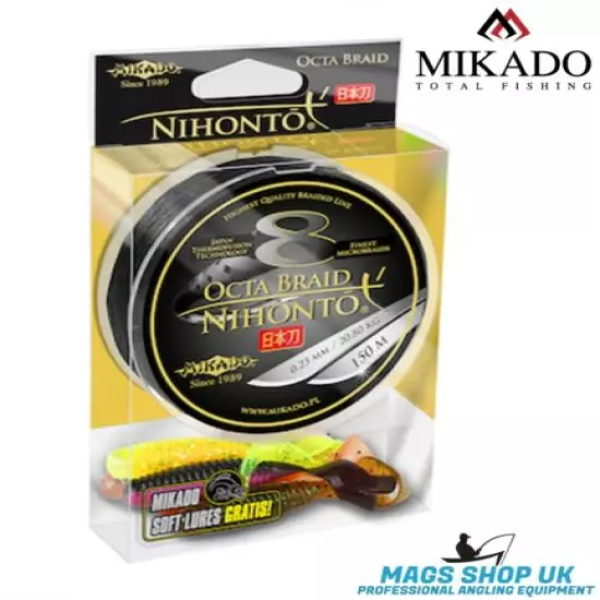 MIKADO ''8 OCTA BRAID NIHONTO''150 METERS FISHING BRAID LINE+ FREE TWISTER LURES