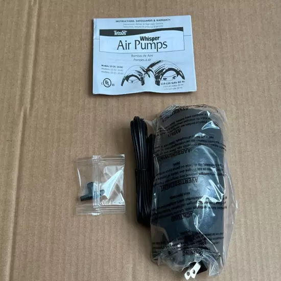 Tetra Whisper Aquarium Air Pump for 10 to 30 Gallon Aquariums NEW OPEN BOX