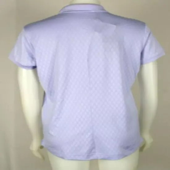 Adidas Womens Puremotion Golf Diamond Pattern Lavender Polo Shirt Sz Large NWT