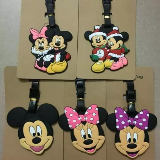 15 Styles Disney Mickey Minnie PVC Travel Baggage Backpack Suitcase Luggage Tags