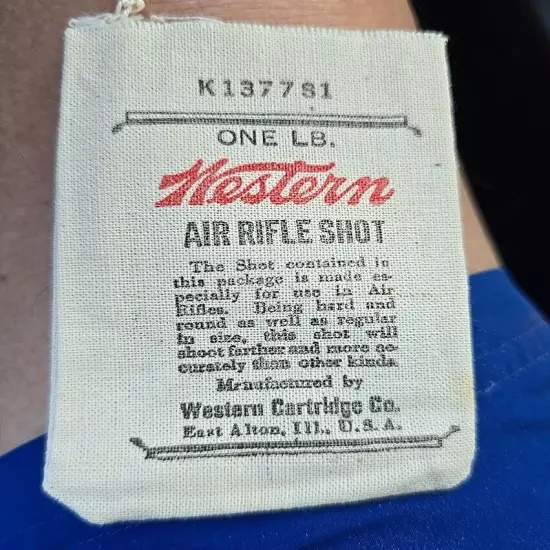 Western air rifle shot empty 1 lb. cloth bag Unused Lot Of 6