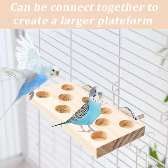 2 PCS Bird Perch Stand Platform Bird Foraging Toys Natural Wood Bird Toys Pla...