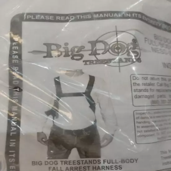 Tree Stand Full Body Fall Arrest Harness Big Dog - Up to 300 lbs - New Sealed 