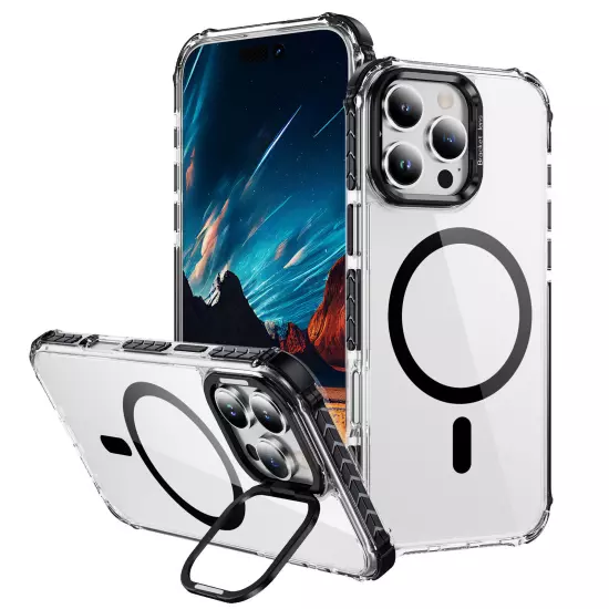 Shockproof Camera Stand Mag Safe Case For iPhone 16 15 14 Plus 13 12 Pro Max