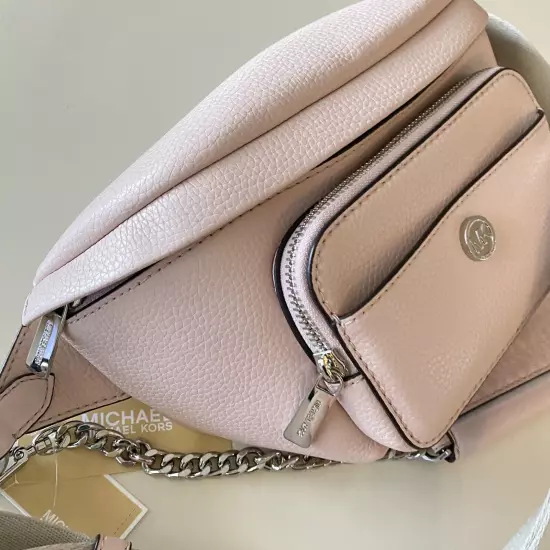 Michael Kors Maisie Large 2 in 1 Waistpack Leather Light Powder Blush NWT