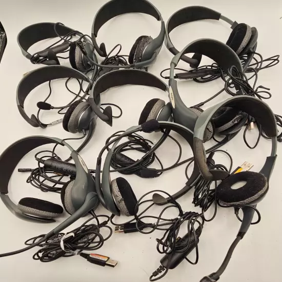 Lot of 9 Jabra UC VOICE 150 MS HSC010 Headsets FOR PARTS OR REPAIR