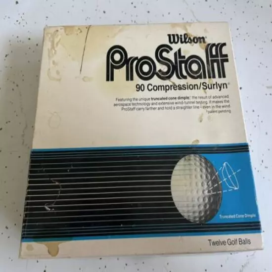 Vintage Wilson ProStaff 90 Compression Surlyn Golf Balls 12 Dozen New Old Stock