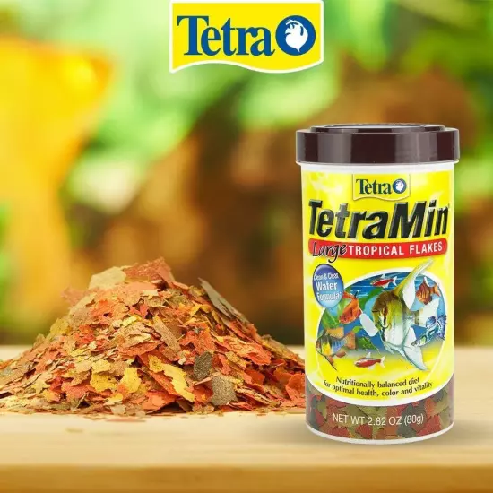 Tetra TetraMin XL Tropical Flakes 2.82 Ounces, Large Flakes, Nutritionally Balan