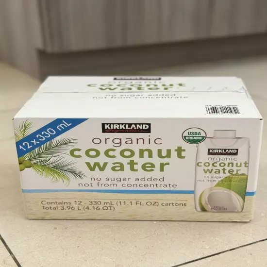 Kirkland Signature Organic Coconut Water, 11.1 Fluid Ounce (Pack of 12) June 25