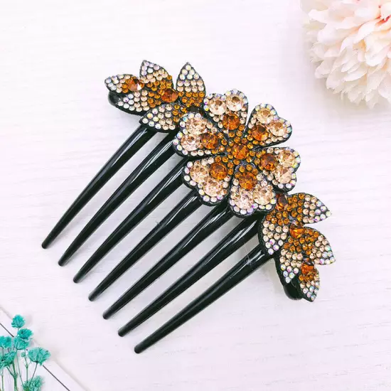 Crystal Flower Hair Comb Clip Shiny Rhinestones Hairpins Women Hair Accessories*