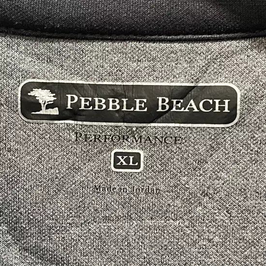 Men’s Pebble Beach Full Zip Up Golf Sweater Size XL Gray 