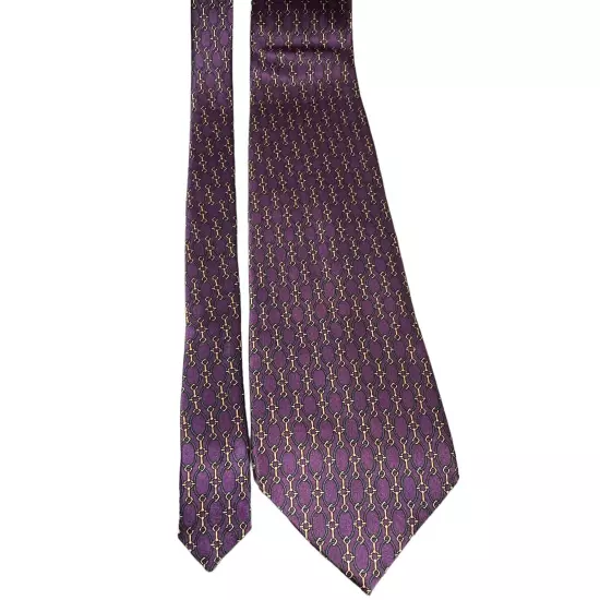 Bill Blass Expressly For The Bon Marche Men's Tie Silk Purple Geometric Vintage