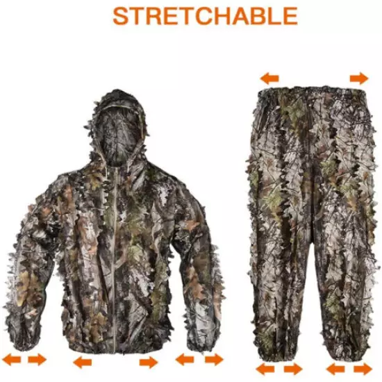 3D Hunting Bionic Ghillie Suit Camouflage Sniper Birdwatch Clothing for Hunting