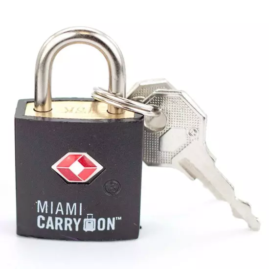 Miami CarryOn TSA Approved Padlock - Best TSA Luggage Lock, 0.9"-Black (2 Pack)