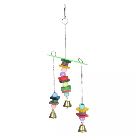 Pet Bird Swing Chew Toy Hanging Cage Multicolored Acrylic Wooden For Small M AD5